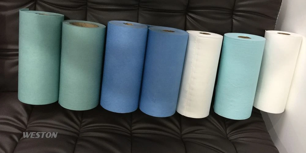 product-1-1 Low lint printer cleaning SMT cleanroom wipe mother rolls creped turquoise color (3)